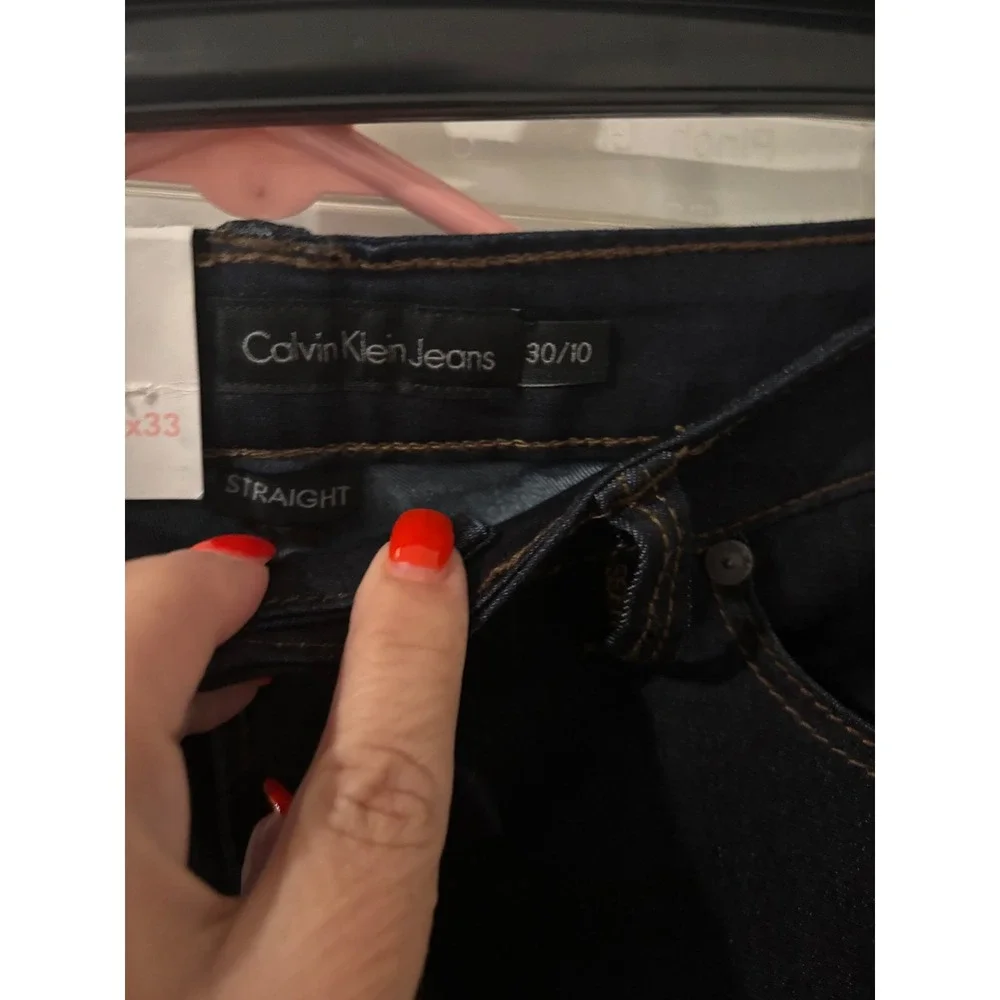 Calvin Klein Jeans Straight‎ Leg Slim Fit Dark Wash Denim Jeans 30x33